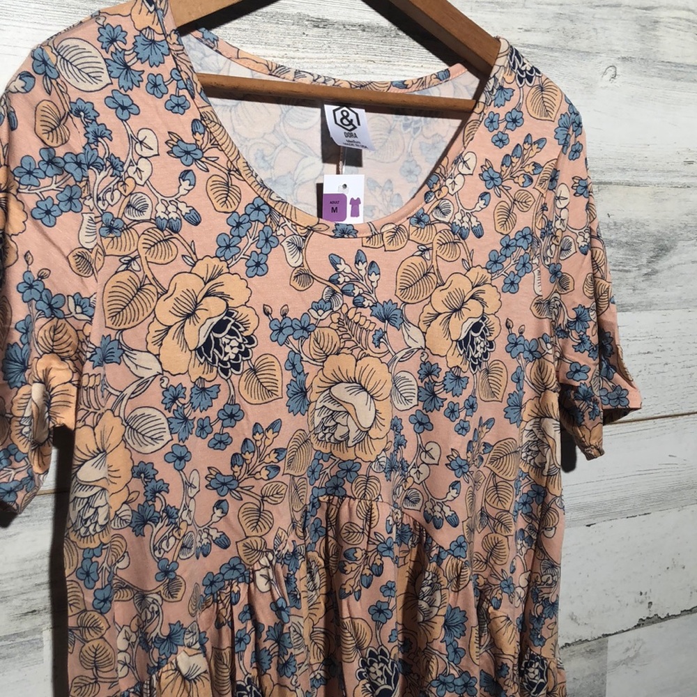 Agnes & Dora muse tunic top peach & blue - Picture 4 of 7